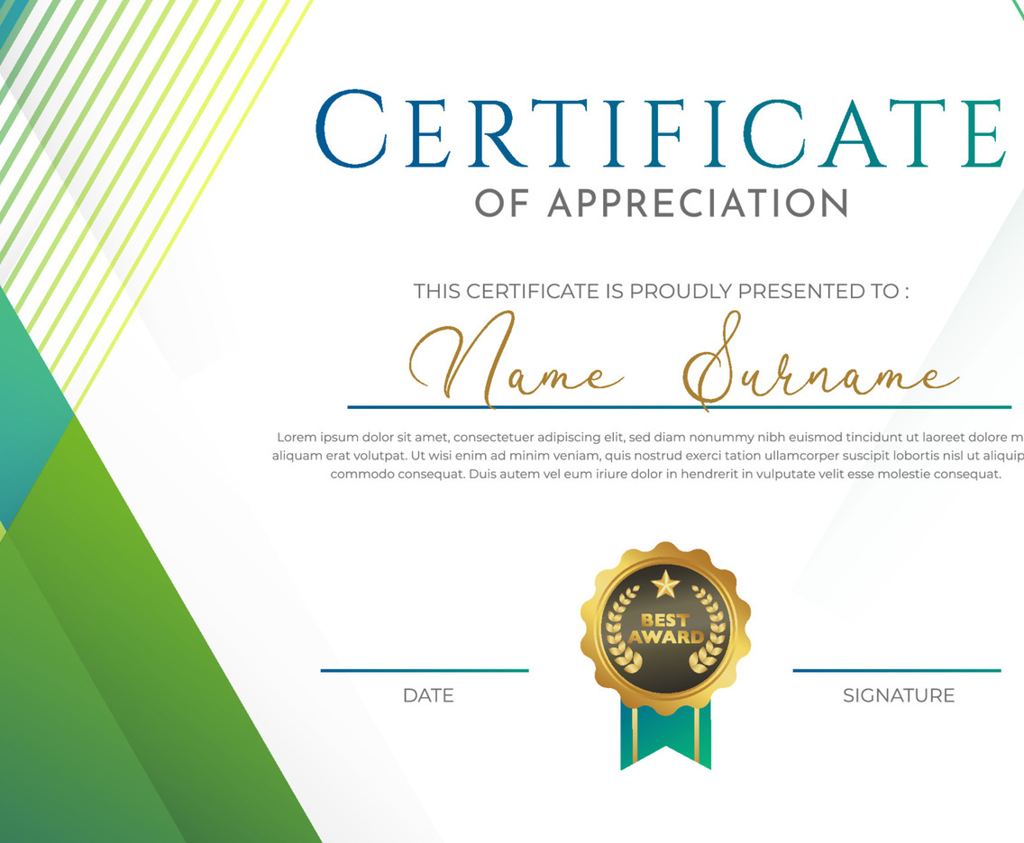 Certificate Template with Polygonal Geometric Shape