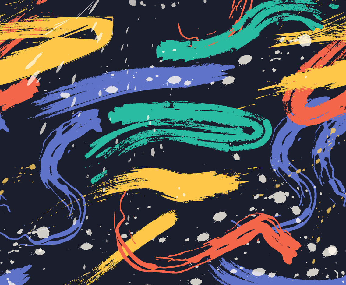 Hand drawn Brush Strokes Seamless Background