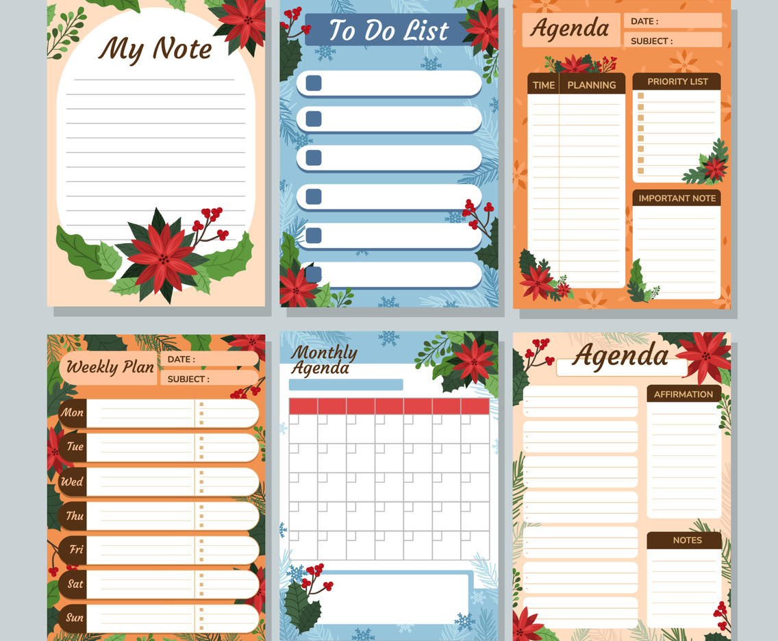 Poinsettia Agenda Planner Journal