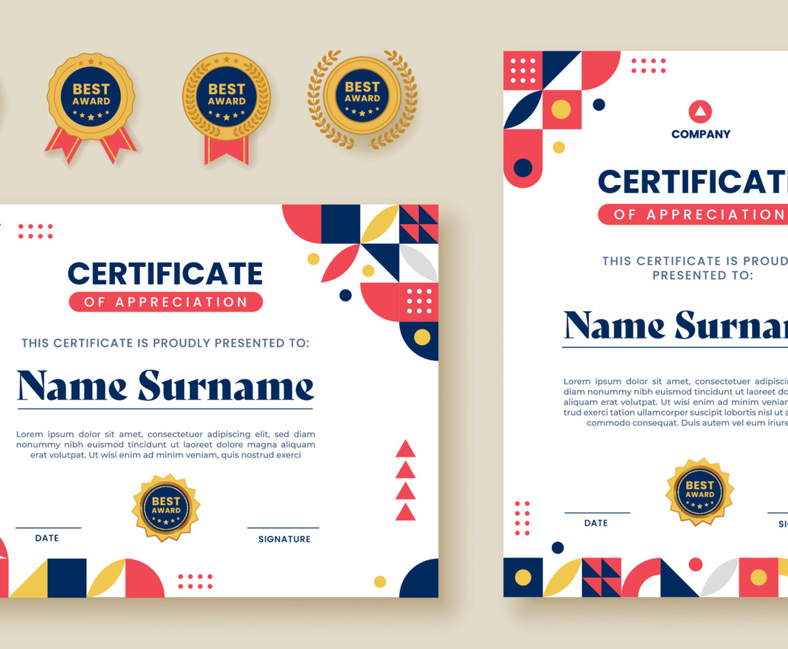Flat Geometric Certificate Template