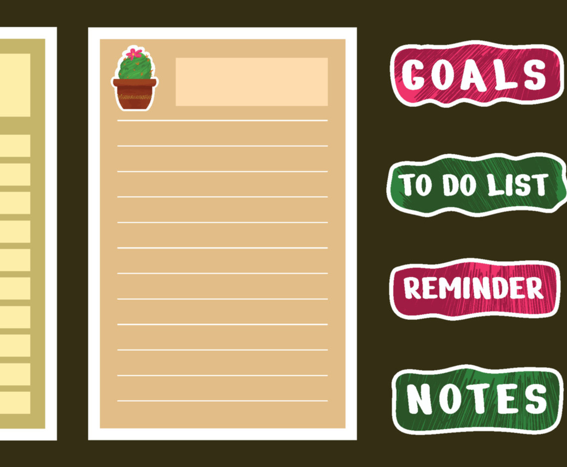 Set of Cactus and Succulents Themed Journaling Sticker