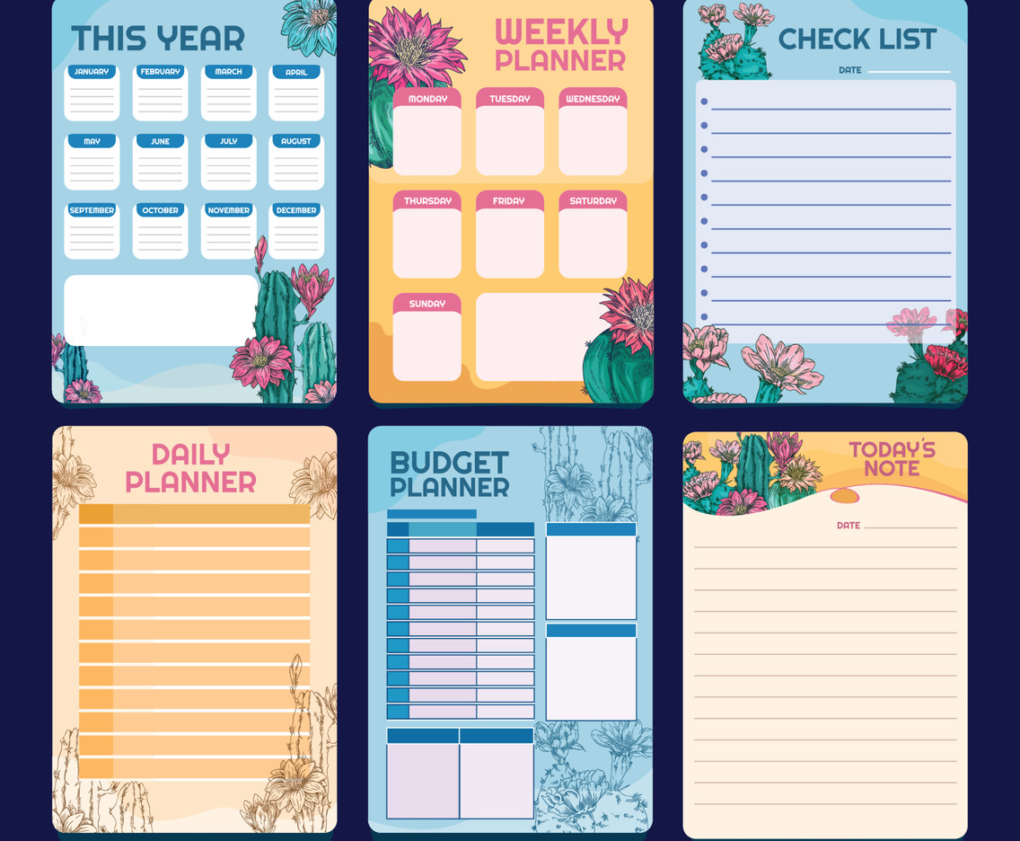 Cute Cactus And Succulents Journal Template