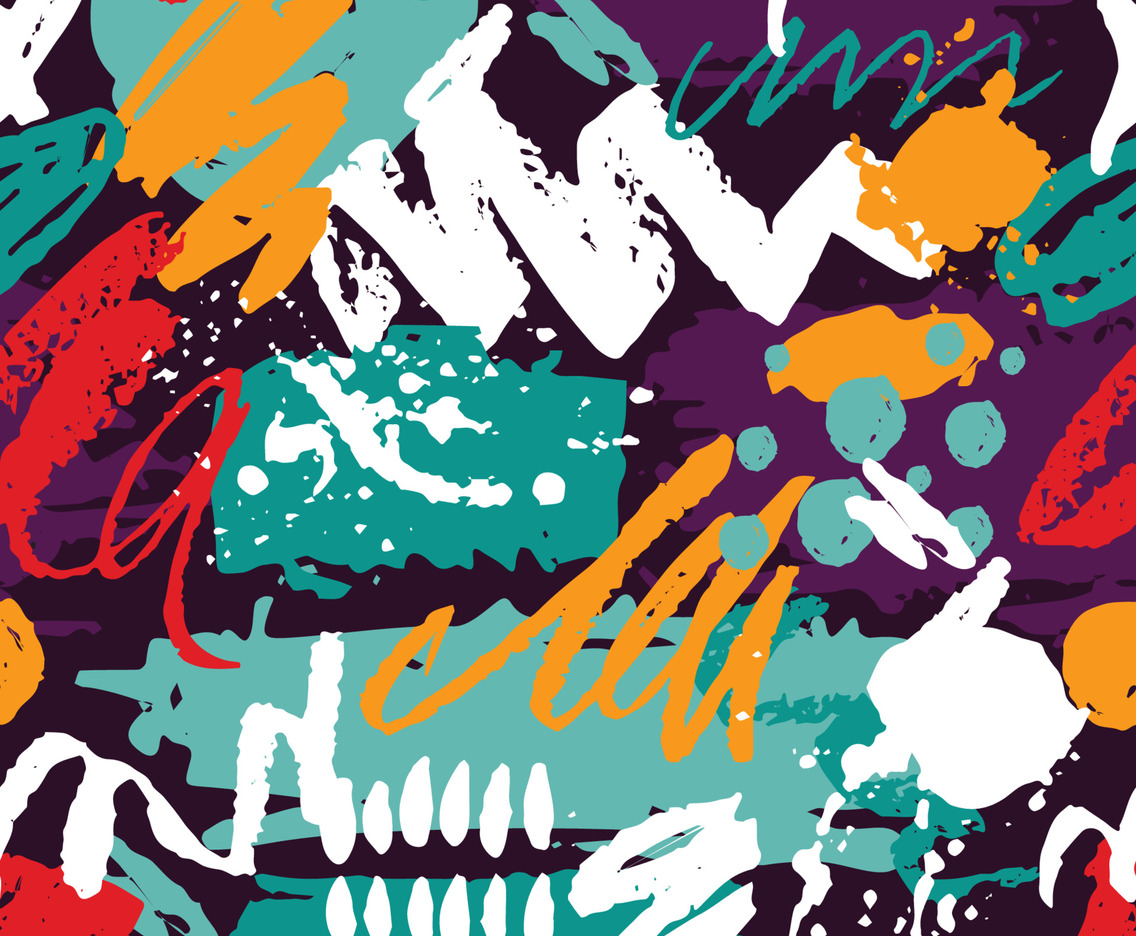 Brush Stroke Ink Splatters Grunge Seamless Pattern