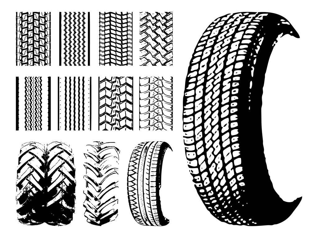 Tires And Tire Prints Vector Art Graphics Freevector