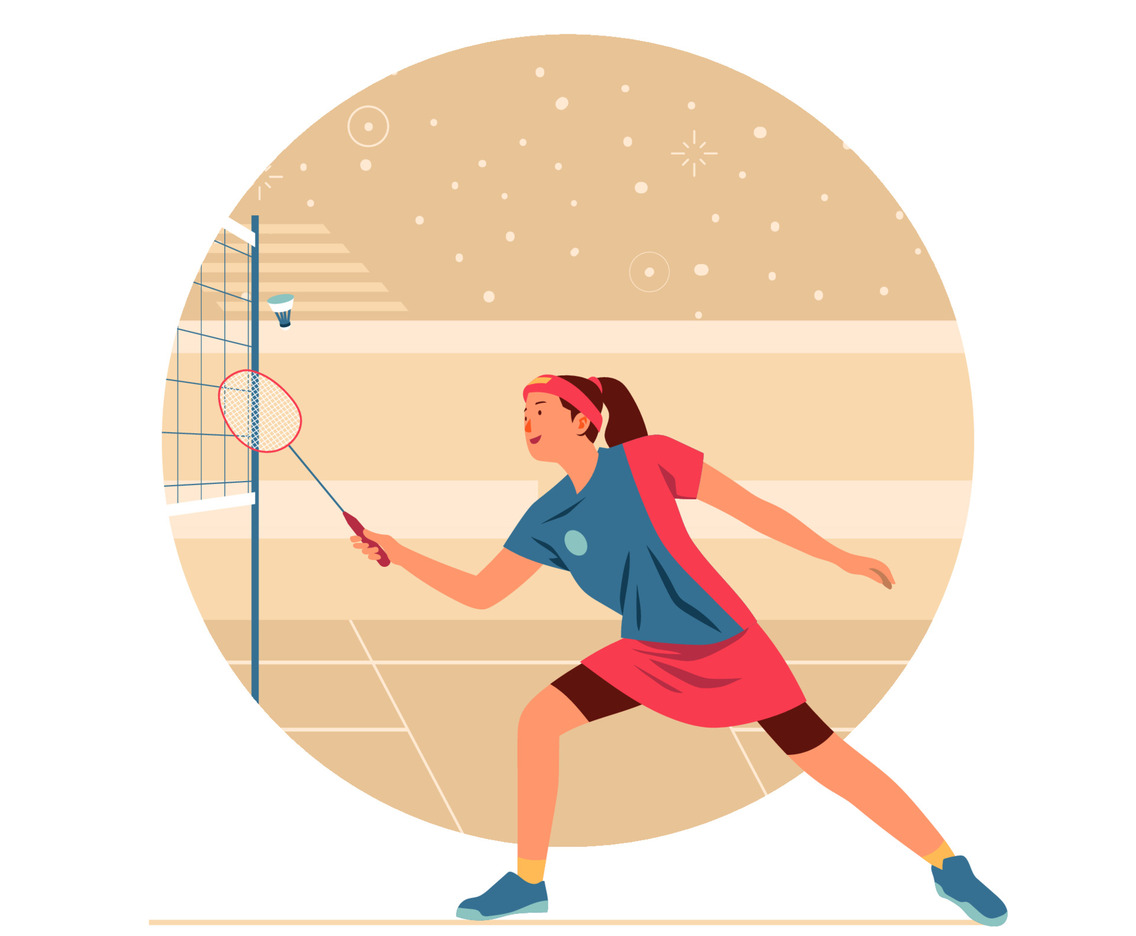Female Badminton Player Concept