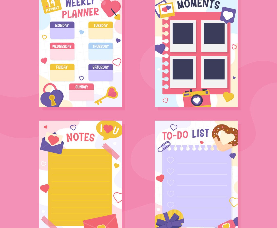 Valentine Day Journal Page Template