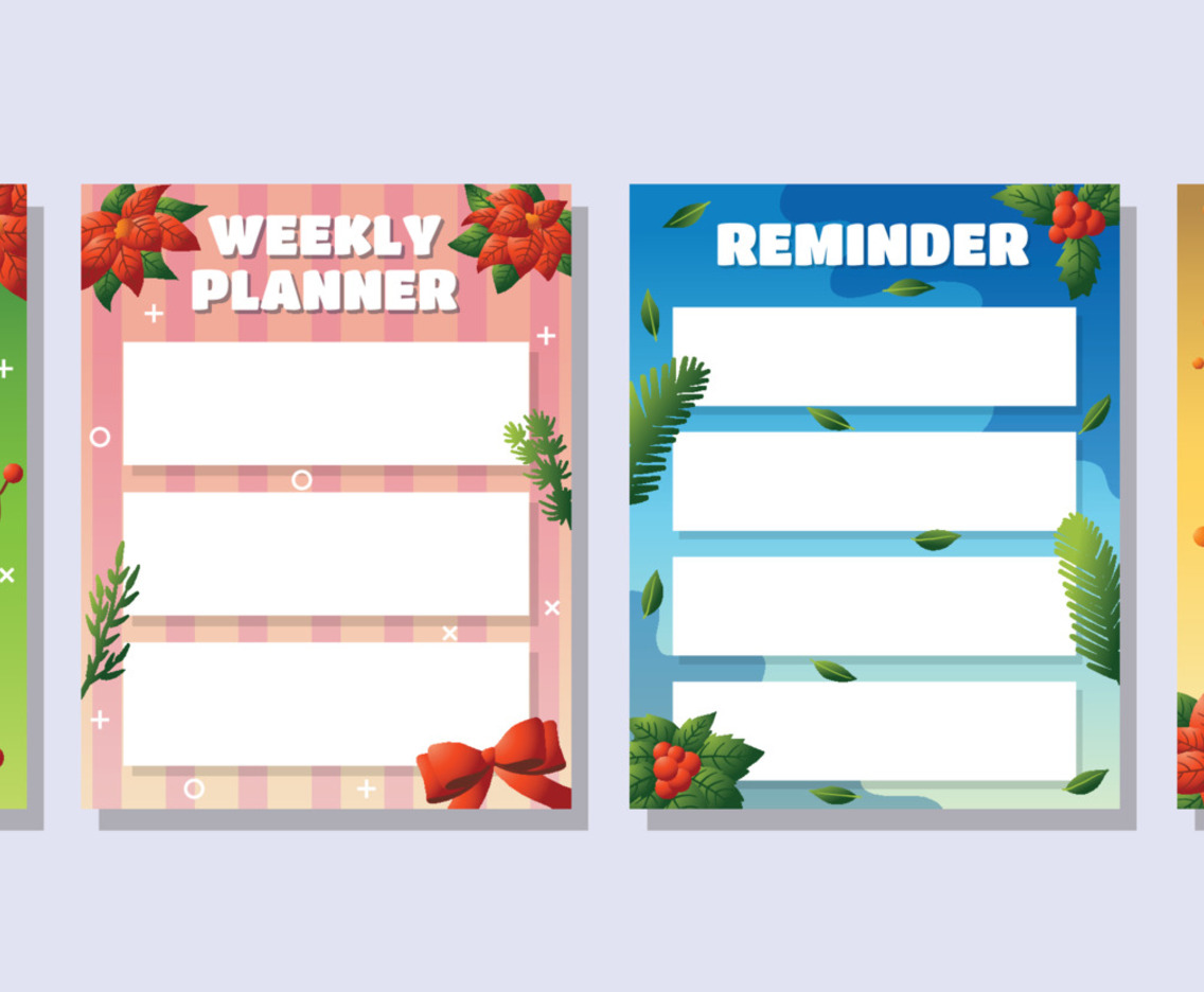 Journal Template Poinsettias Flower