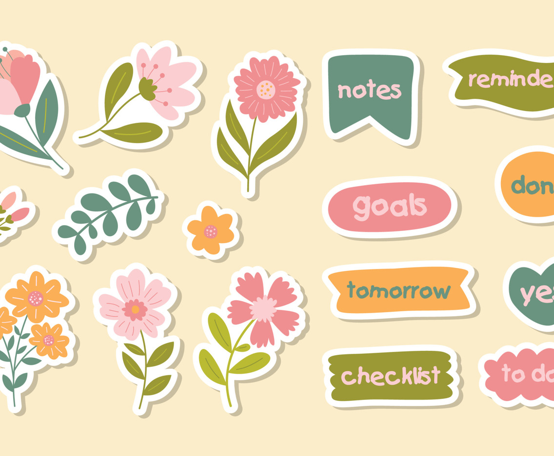 Spring Colorful Flower Journal Sticker Collection