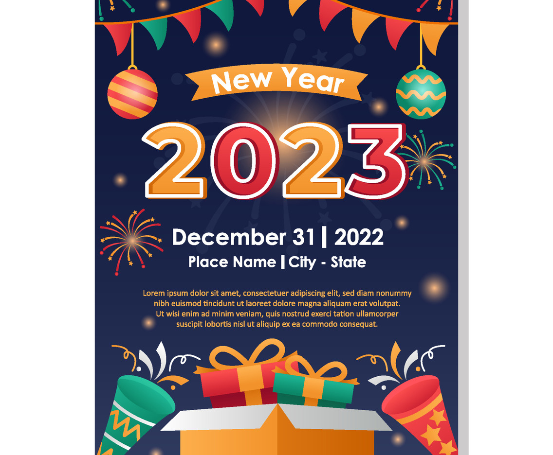 New Year Party Poster Template