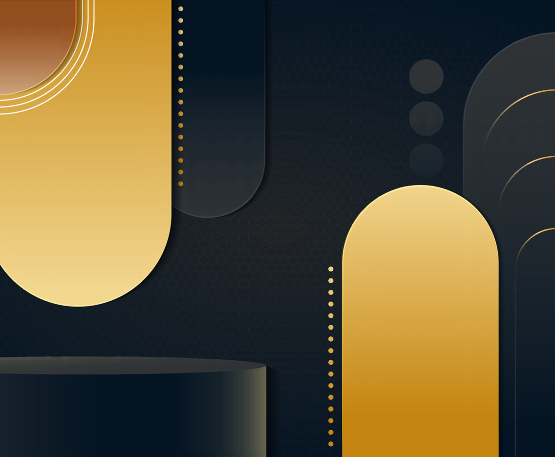 Black Gold and Bronze Accented Background with Single Podium