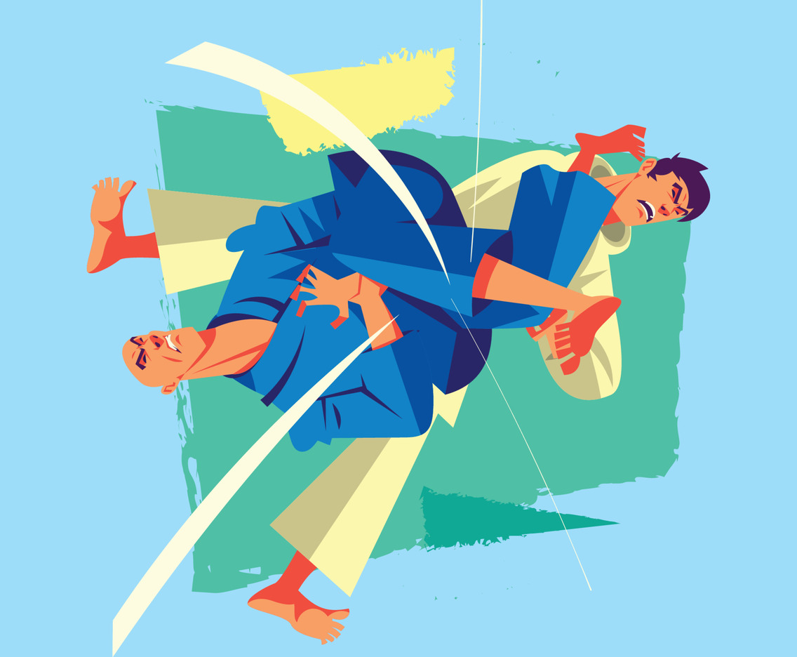 Profesional Jiu Jitrsu Athlete in Match