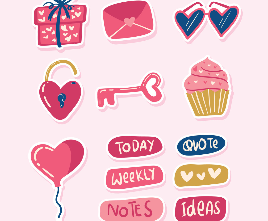 Cute Valentine Day Journal Sticker