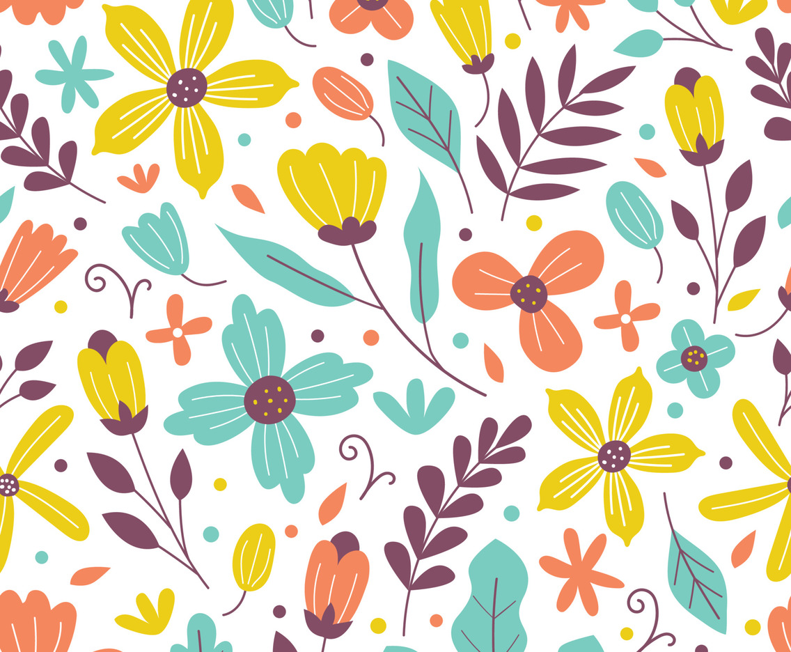 Tropical Floral Seamless Pattern Background