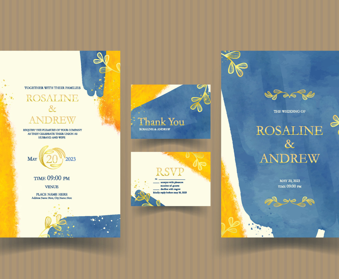 Semi Formal Wedding Invitation Set