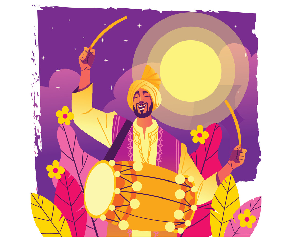 Hindi Man Celebrating Lohri