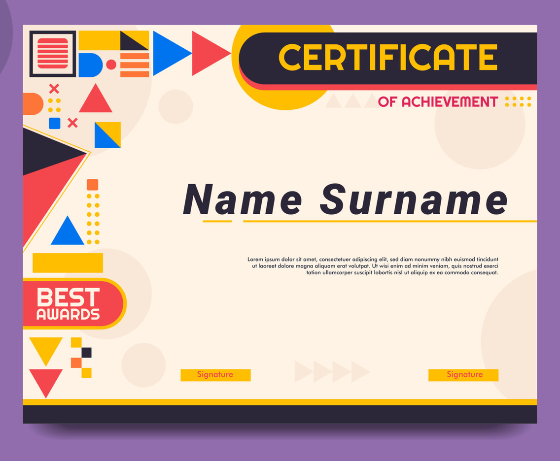 Simply Geometric Graduation Certificate Template