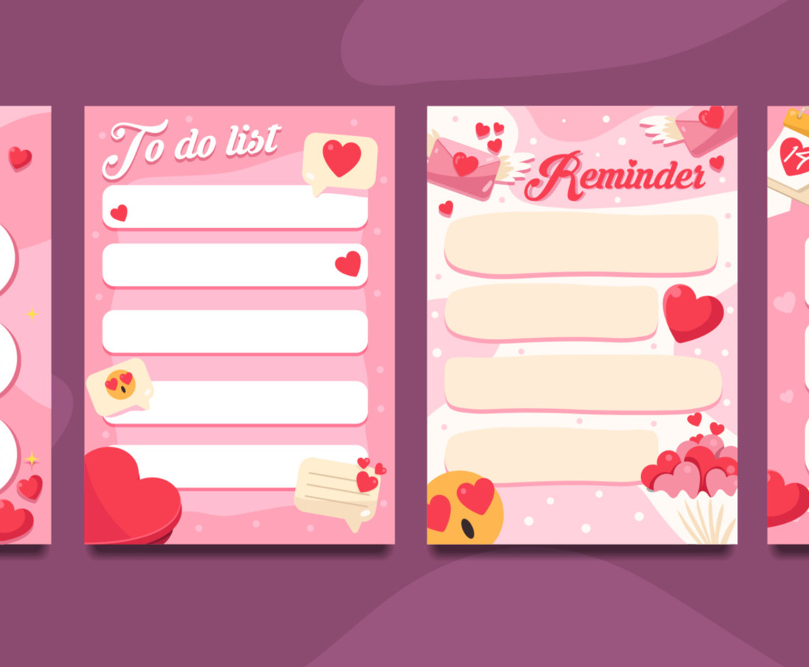 Lovely Pink Valentine Journal Page Template