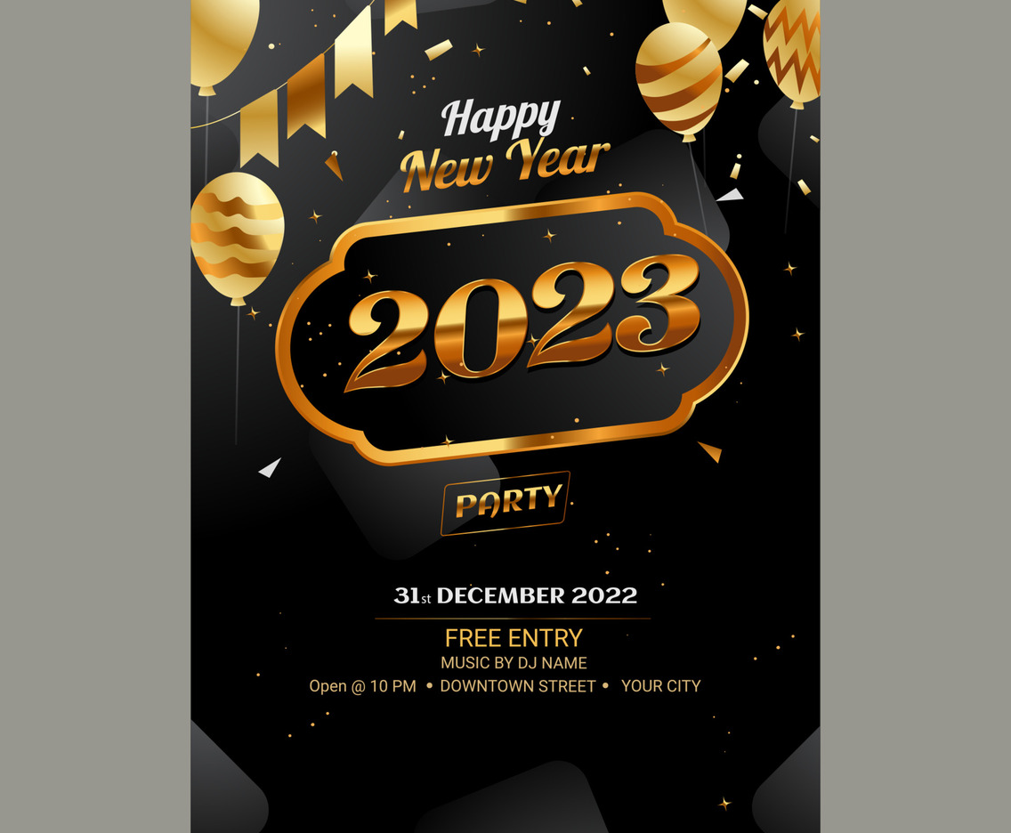 Celebrating New Year Luxury Poster Template
