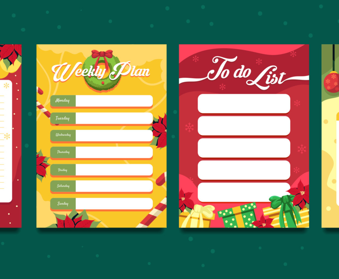 Christmas Pointsettias Journal Template Page
