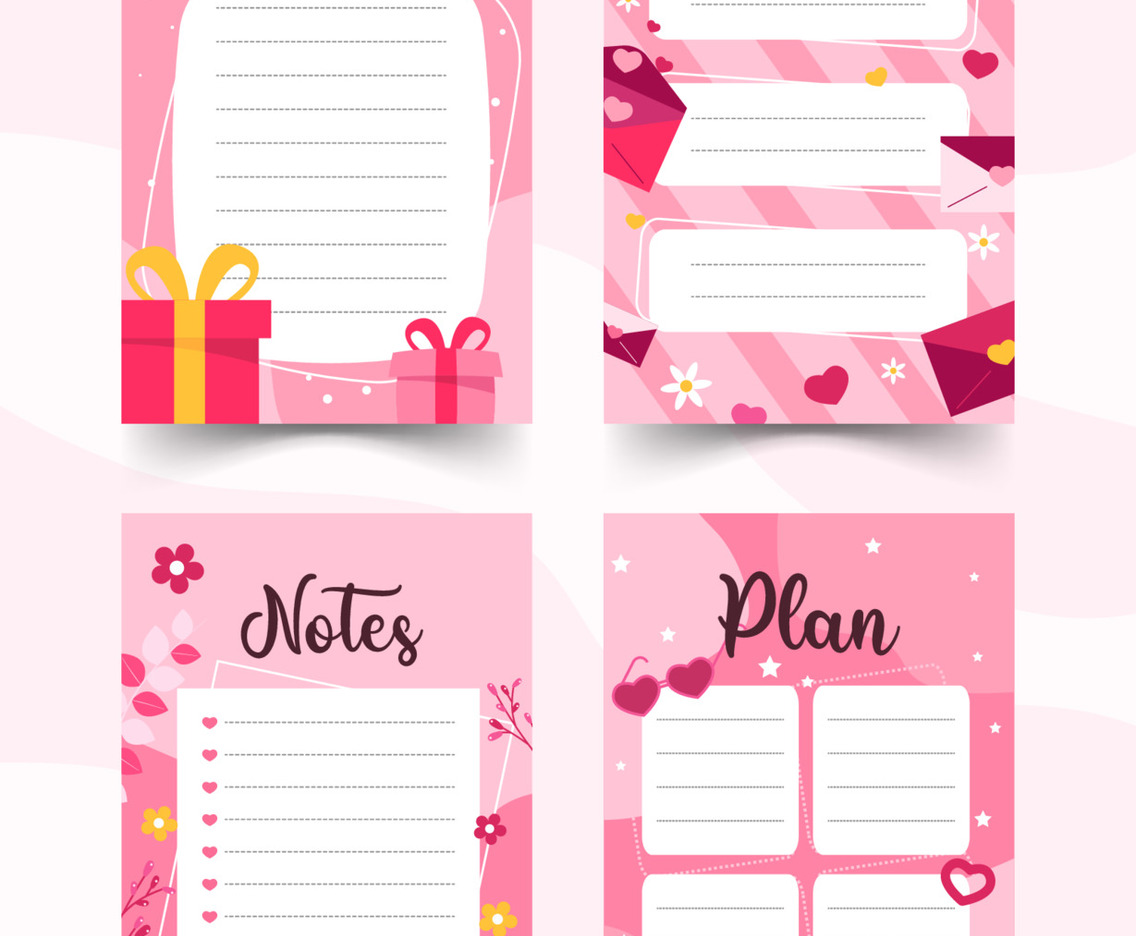 Journal Template with Valentine Concept