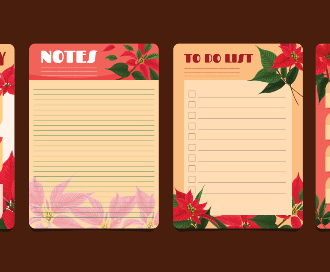 Poinsettias Journal Templates