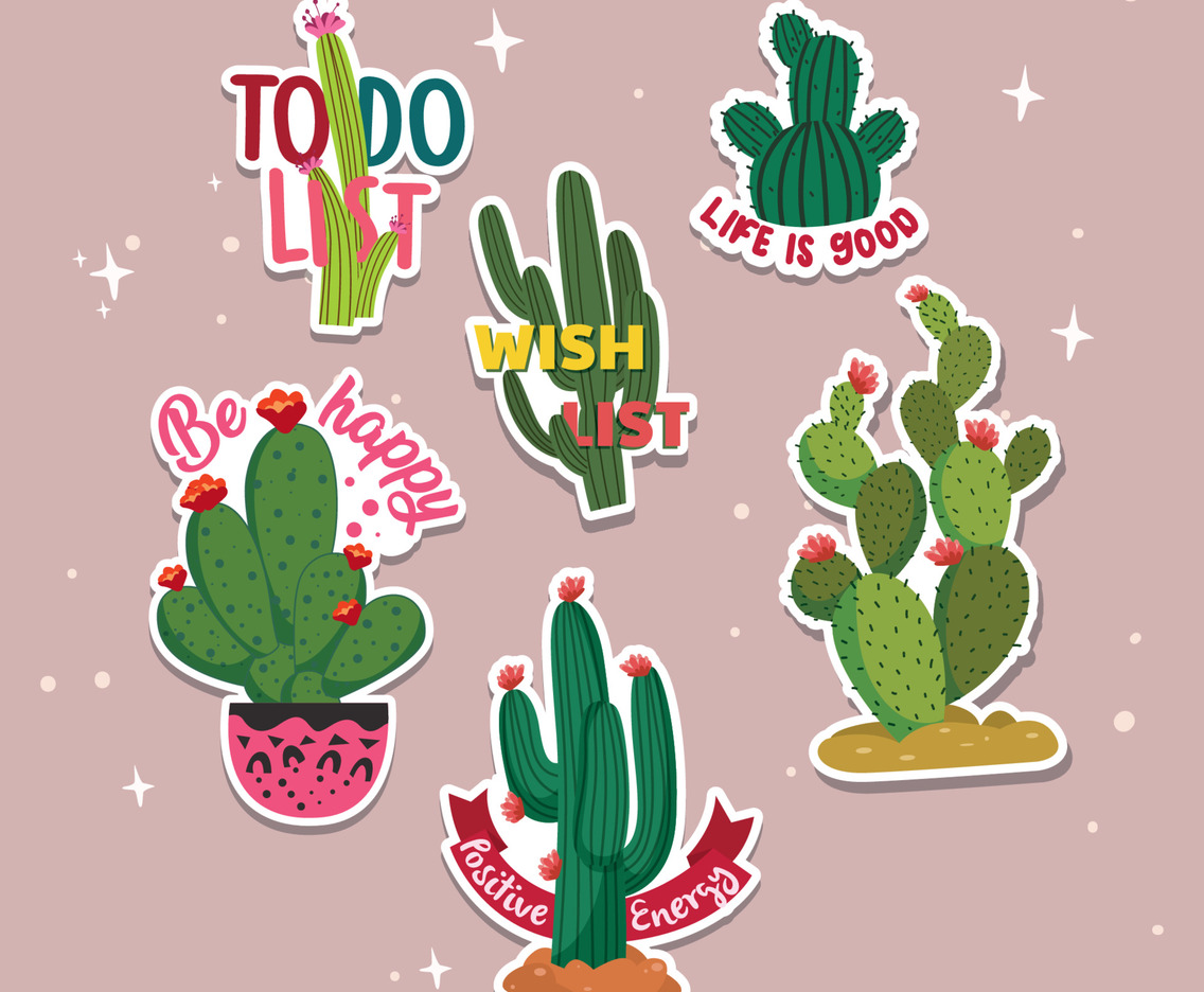 Cactus Journal Template Sticker