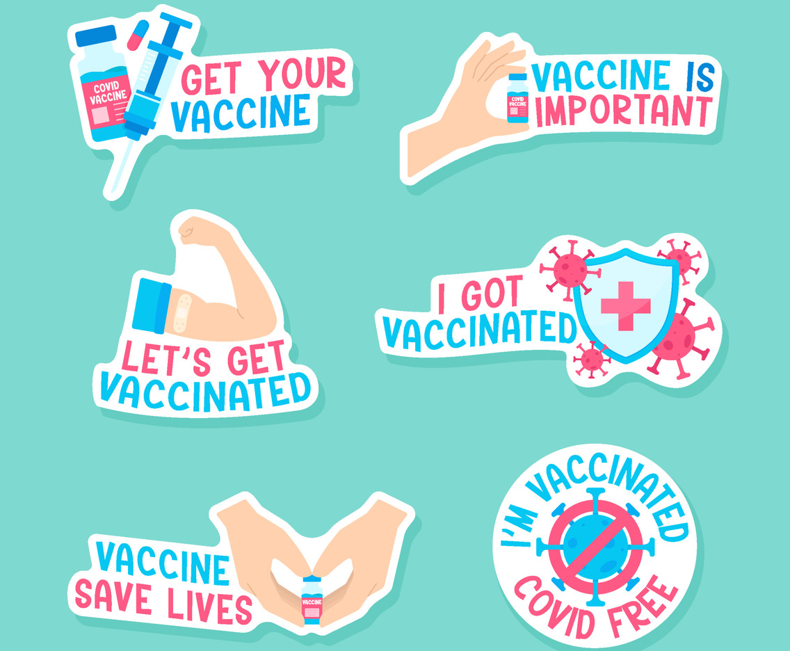 Covid 19 Vaccination Sticker Set