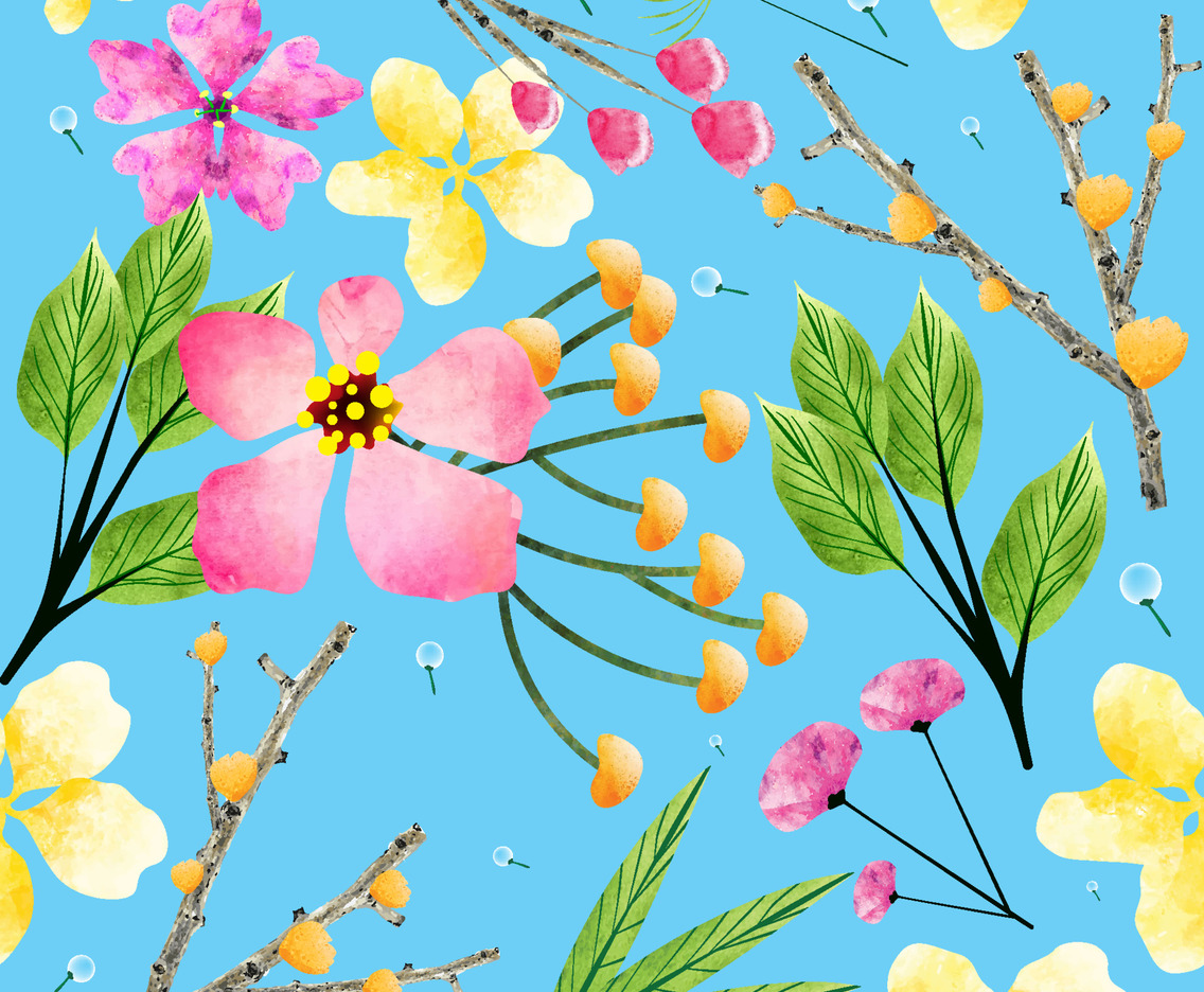 Floral Watel Color Seamless Background Concept