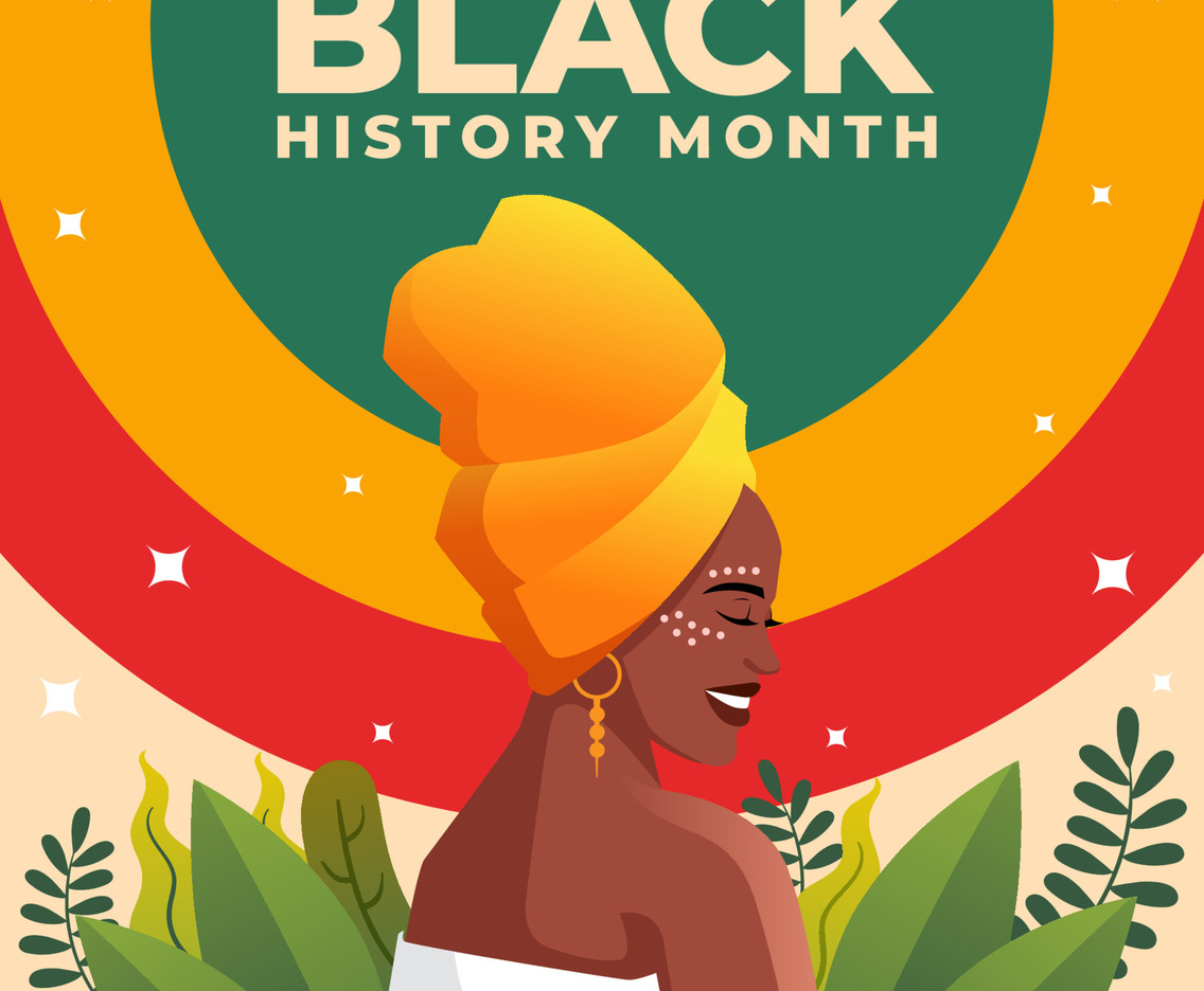 Black History Month Concept with Beautiful African American Woman