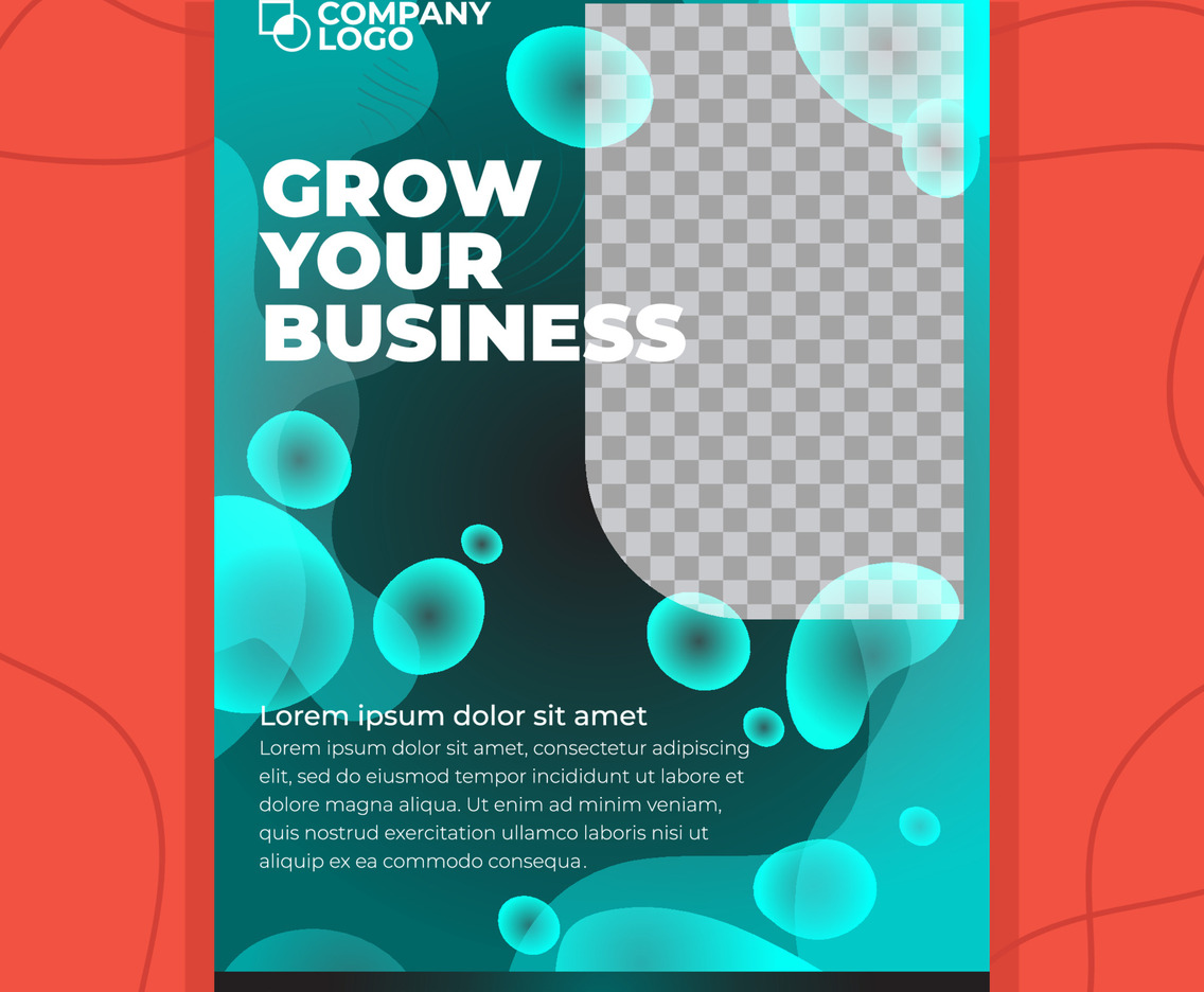 Blue Liquid Poster Template for Business