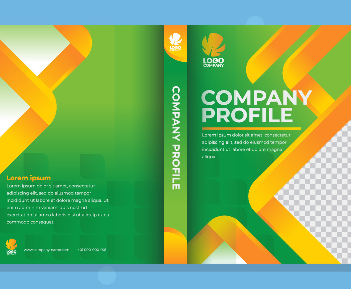 Cover Company Profile with Yellow and Green Gradient