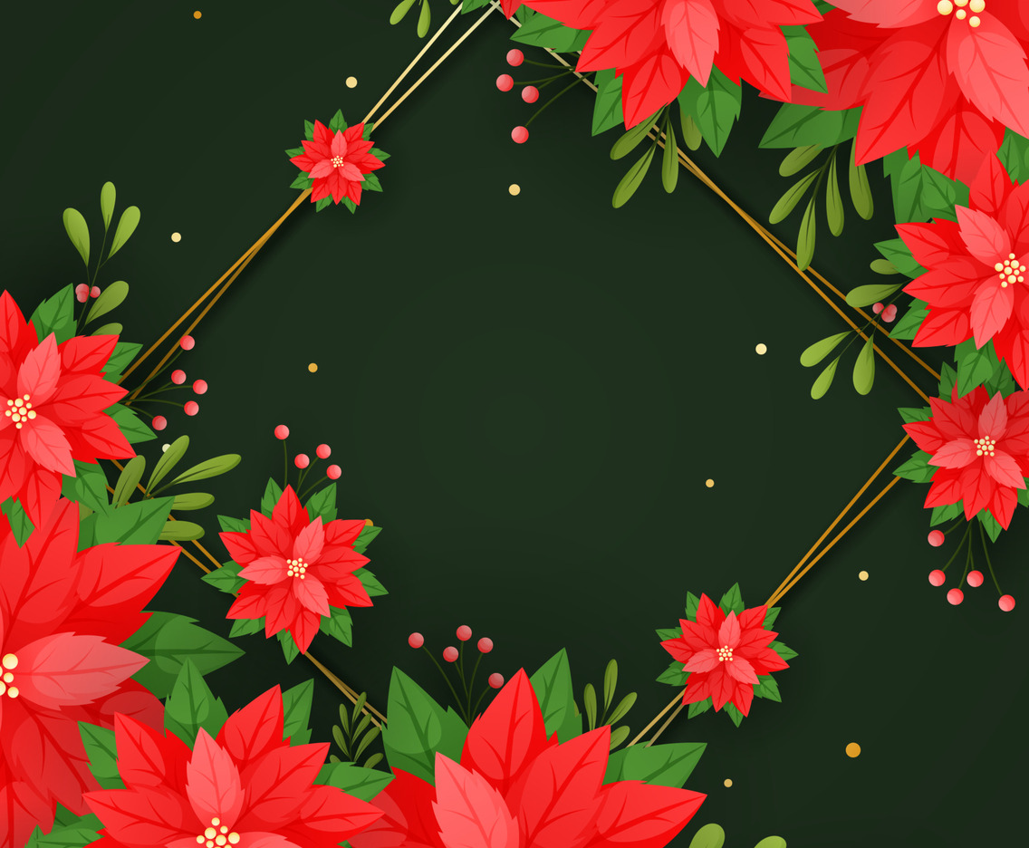 Poinsettia Floral Ornament Background