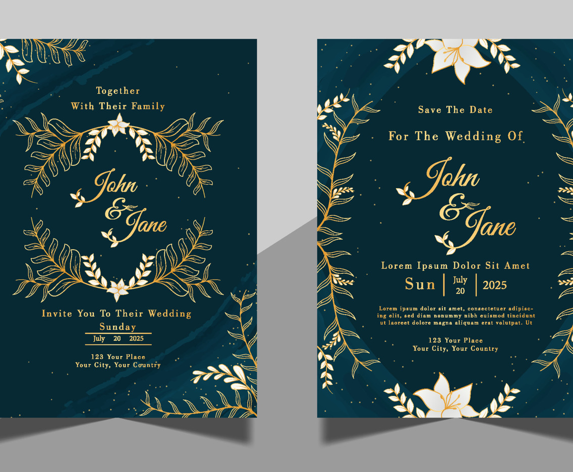 Modern Casual Wedding Invitation Template