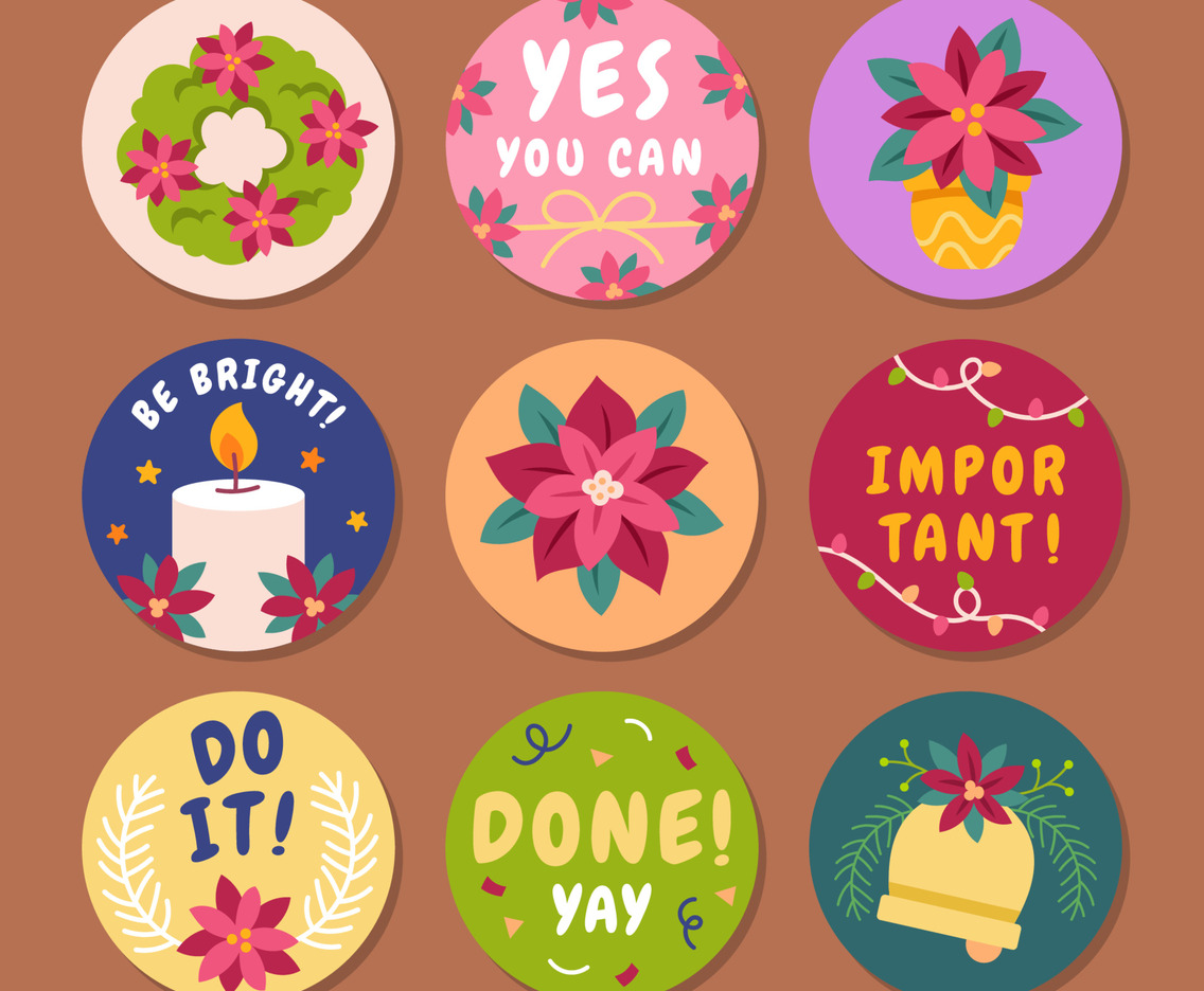 Christmas Poisenttia Sticker for Journaling