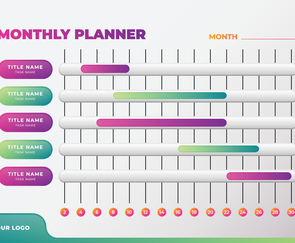 Monthly Planner Timeline Template