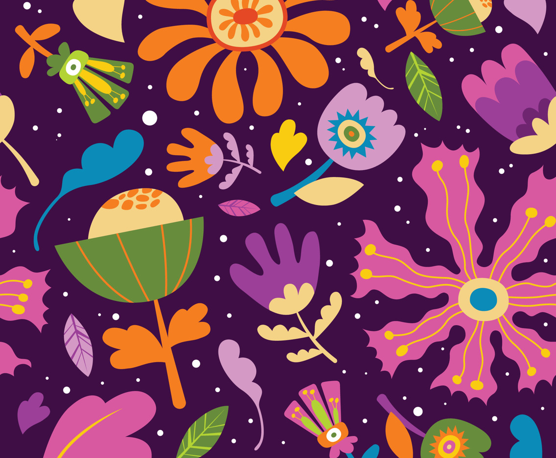 Cute Floral Seamless Pattern Background