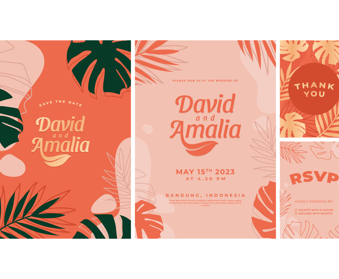 Wedding Invitation Modern Casual Template