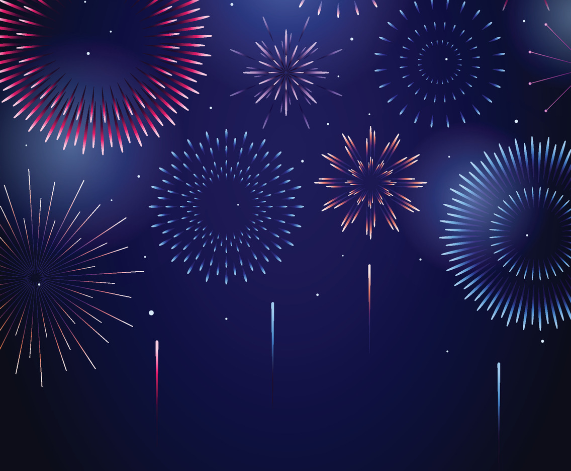 Colorful Firework with Dark Background
