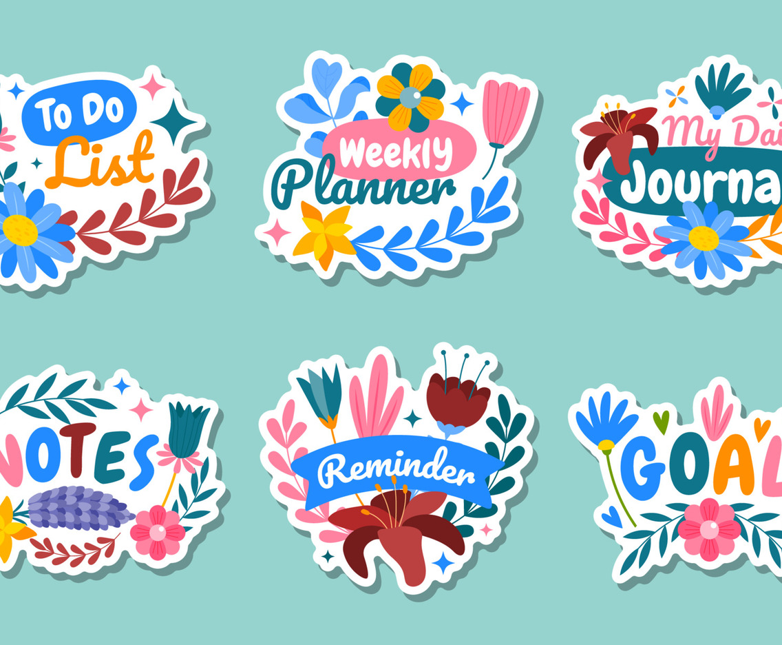 Vibrant Flower Sticker Journal