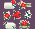 Poinsettias Flower Stickers Collection Set