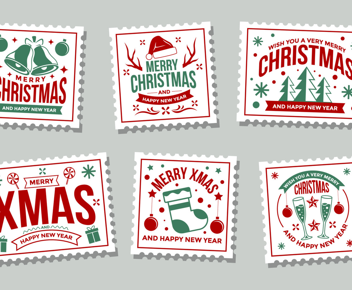 Merry Christmas Stamp Sticker