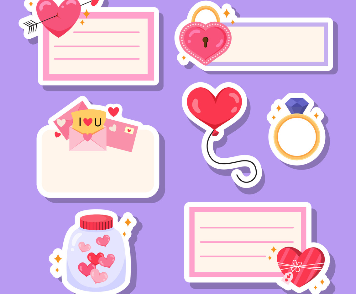 Valentine Sticker Note Journal Template