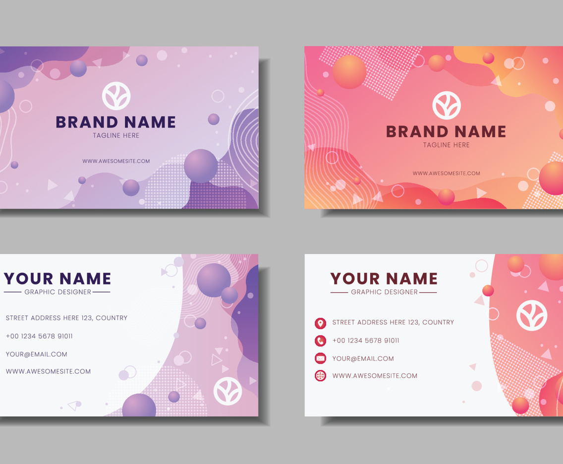 Gradient Blue and Orange Business Card