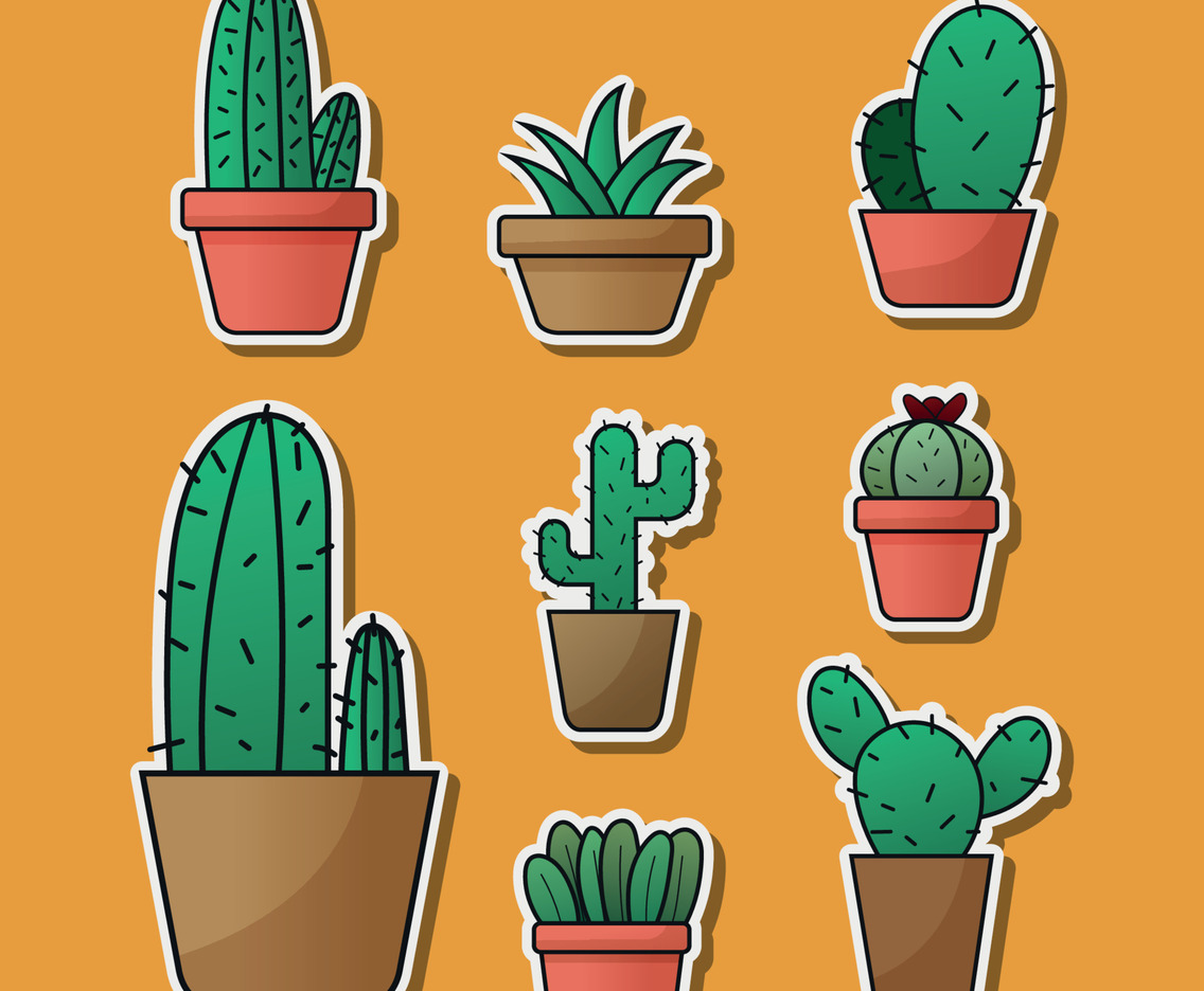 Cactus and Succulents Sticker Set