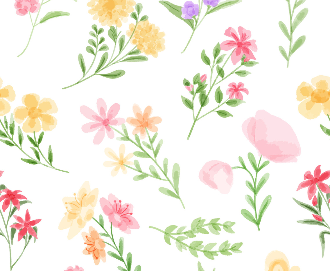 Watercolored Floral Seamless Pattern