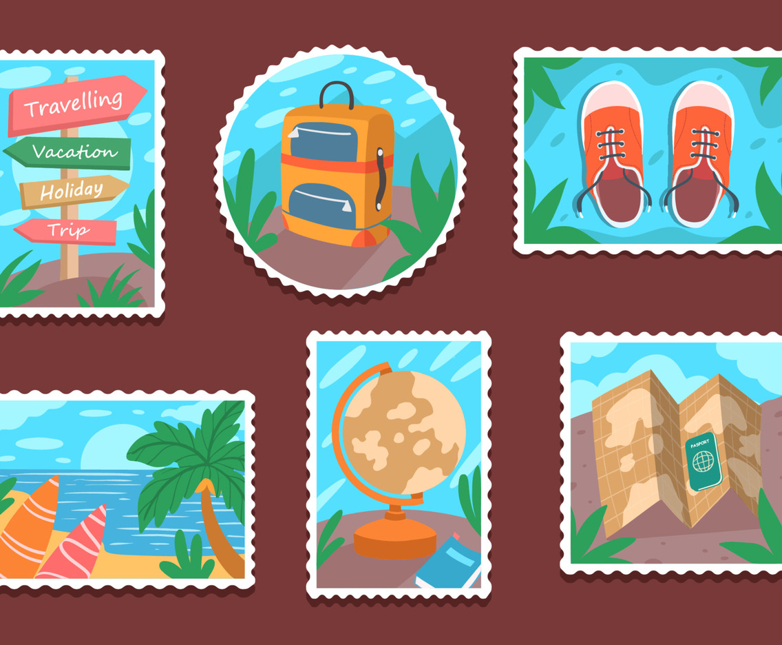 Traveling Stamp Sticker Set