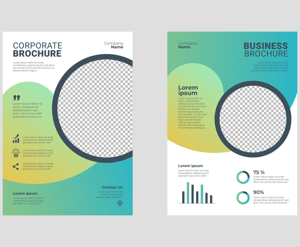 Circle Liquid Gradient Company Business Brochure Design Template