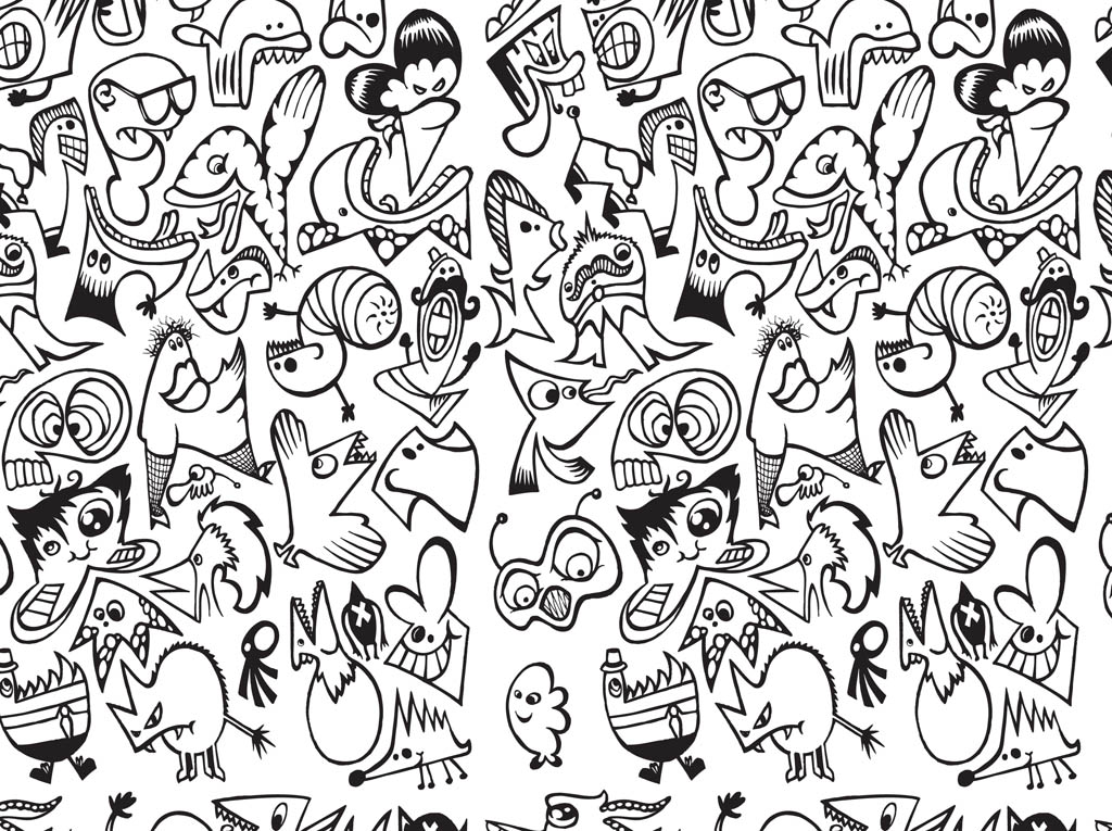 Cartoon Monsters Pattern
