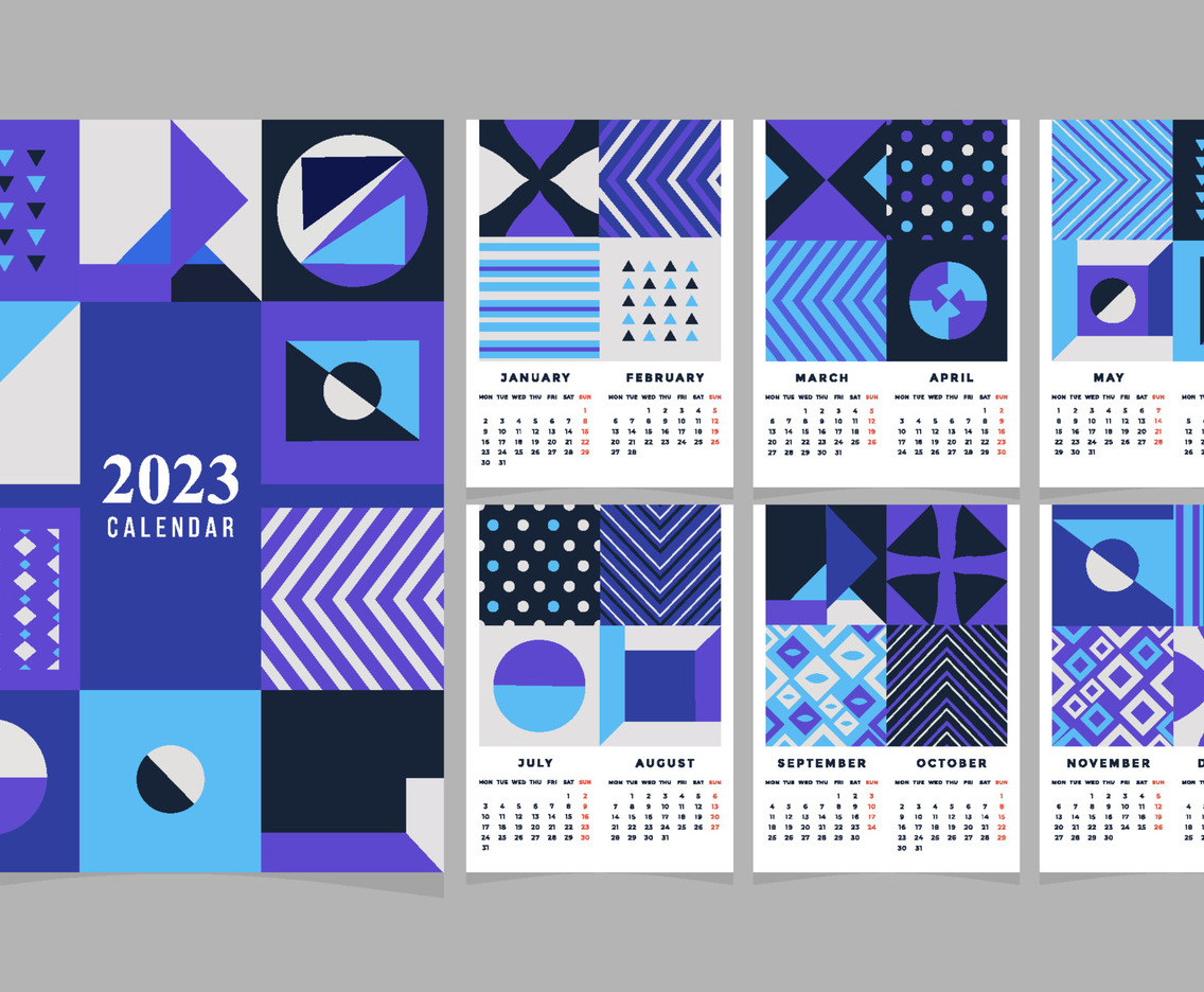 Abstract Geometric Calendar Template