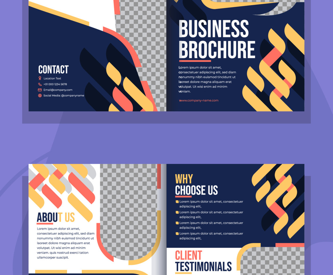 Business Brochure with Flat Ornament